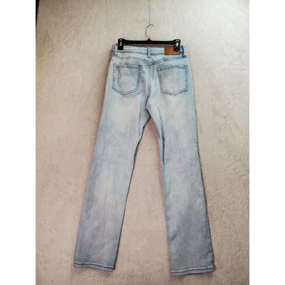 RSQ Jeans Women's 28 Blue Denim Cotton Slim Fit Straight Distressed Light Wash - Picture 2 of 12